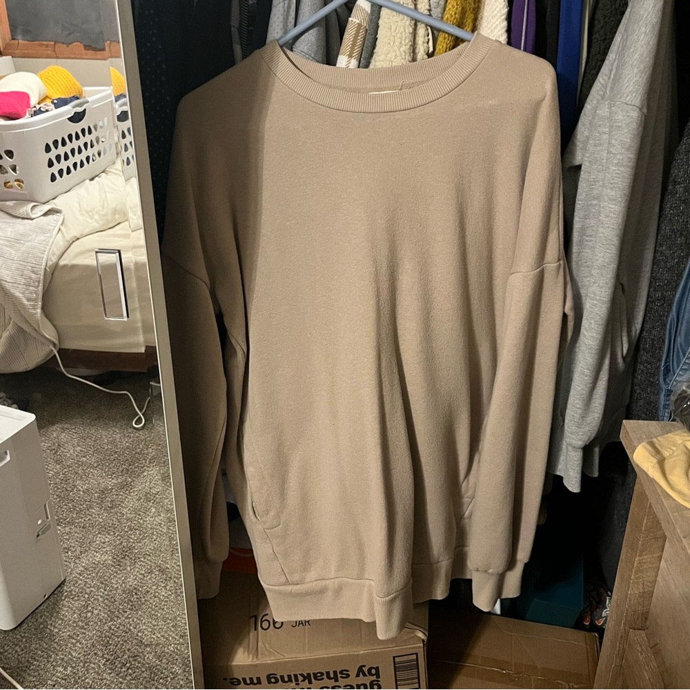 Zenana Outfitters Tan Crewneck Sweater